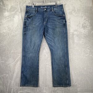Wrangler Retro Jeans men's 35x29 Slim Bootcut Denim Blue Western Outdoor Bootleg